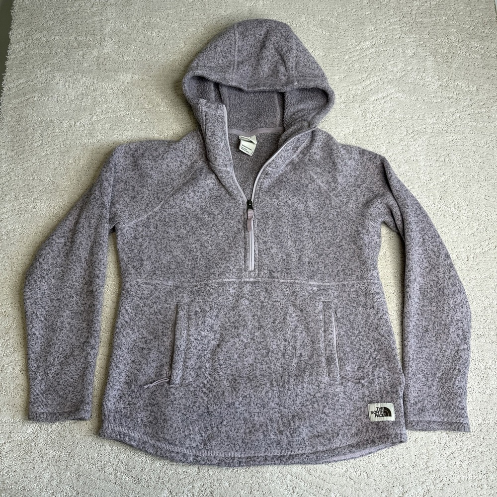 Women's The North Face Small Purple 1/4 Zip Hoodie Sweatshirt